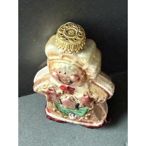 Vtg Hand Blown Glass 4” Gingerbread Man Glass Christmas Tree Ornament Holiday - Picture 3 of 4